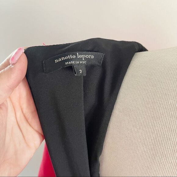 Nanette Lepore Red Front Pleat Circle Swing Dress - Picture 7 of 9